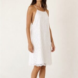 Le Kate Lace Shift Short Dress Womens Coquette Romantic L White Preppy